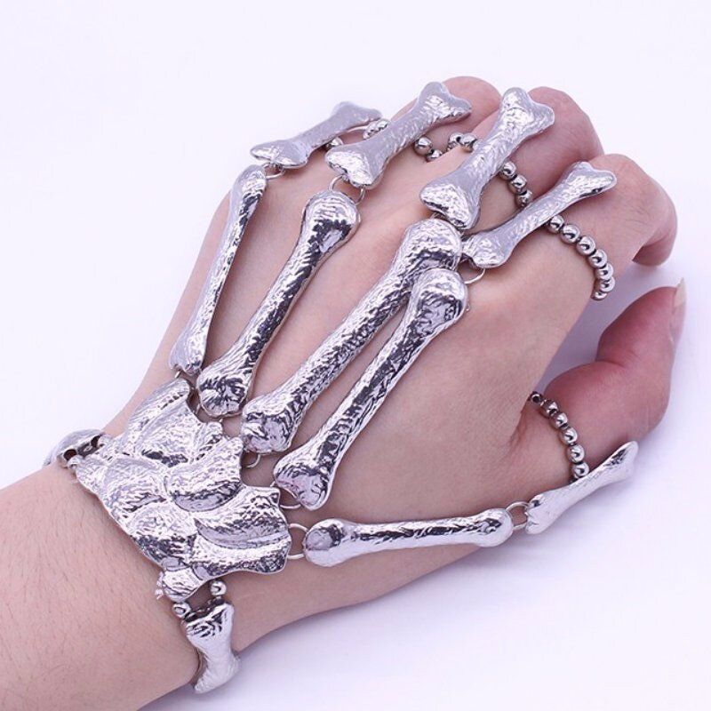 Halloween Props Punk Finger Bracelet Gothic Skull Skeleton