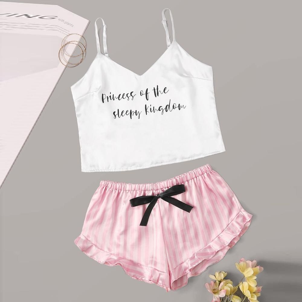 Women's Pajamas Women Pajamas Sexy Lace Silk Pyjamas Set