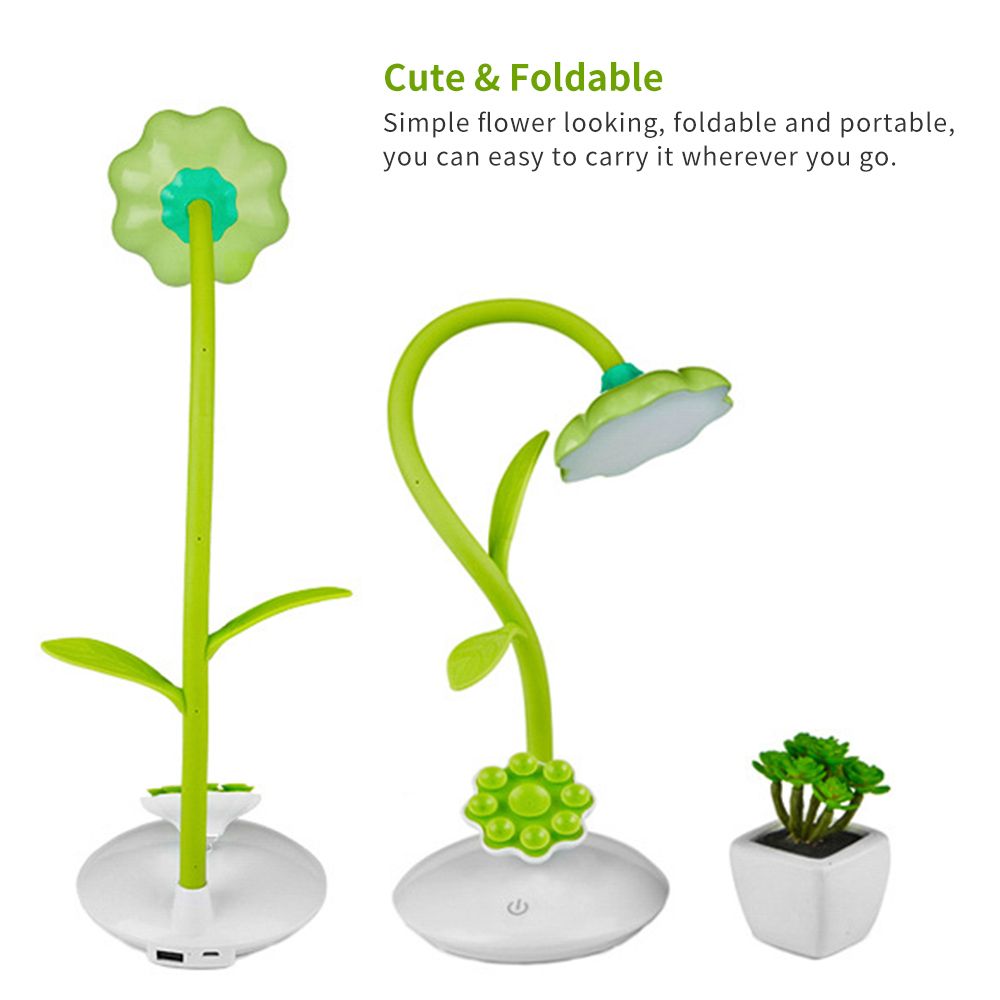 LEDs Desk Lamp With Phone Holder Base USB Rechargeable Night