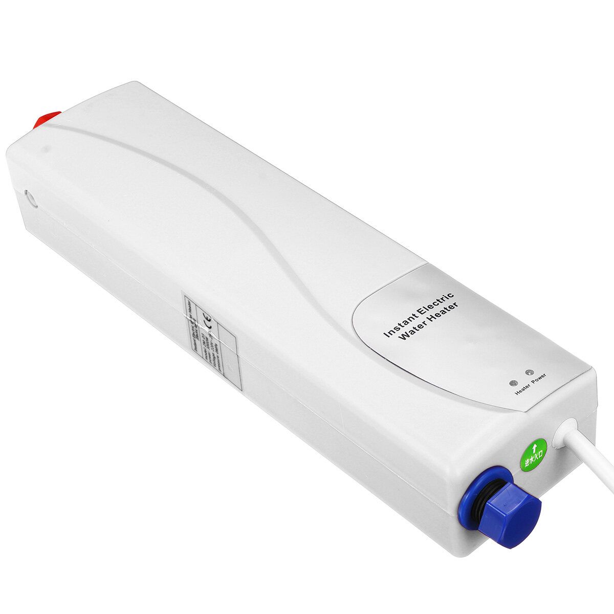 220V 3000W Electric Water Heater Instant Electric Indoor Shower Tankless Water Heater Kitchen Bathroom Bathroom Water Heating White