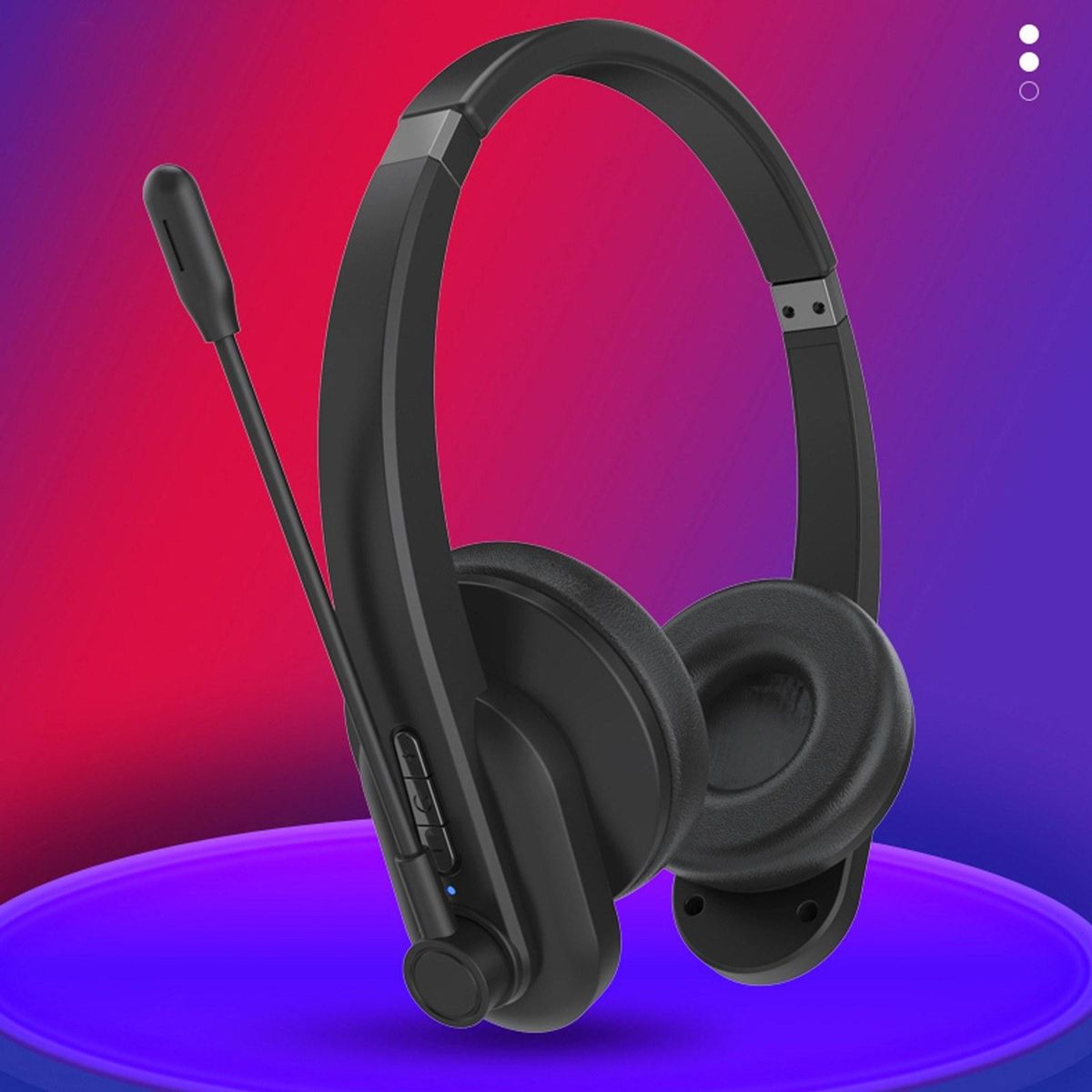 2.4GHz Wireless Headphones Call Center Earphone On Ear Headset with ENC Noise Reduction Microphone Adjustable Headband Volume Control