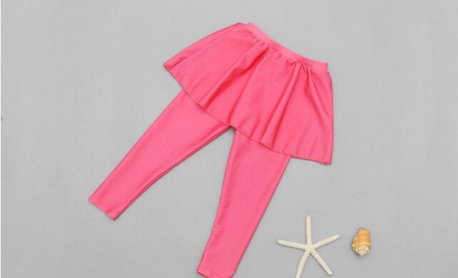 Children Long Sleeve Skirt Swimsuit Kid Cute Flower Print Swimwear Baby Bathing Suit Pink