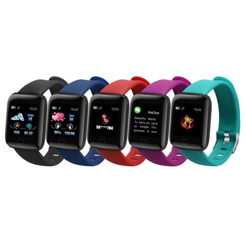 116plus Waterproof Smart Watch Bracelet Heart Rate Black