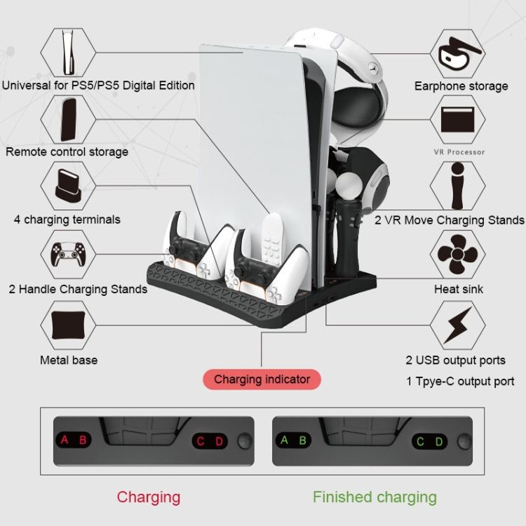 Iplay HBP-270 For Sony PS5 Multifunctional Host Cooling Base