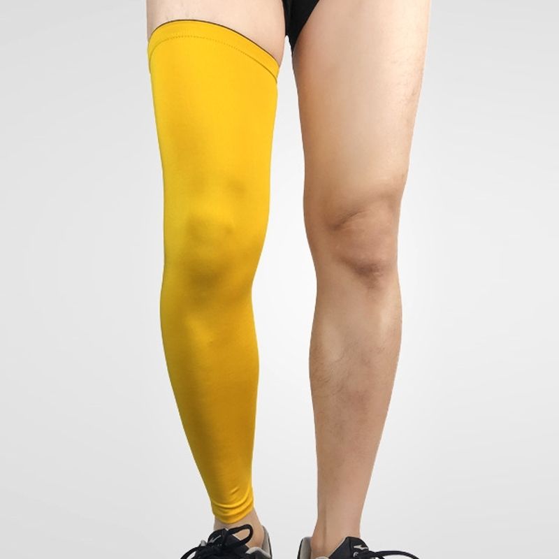 Professional Outdoor Sports Basketball Football Knee Pads Warm Compression Leg Protectors(Yellow Size: L)