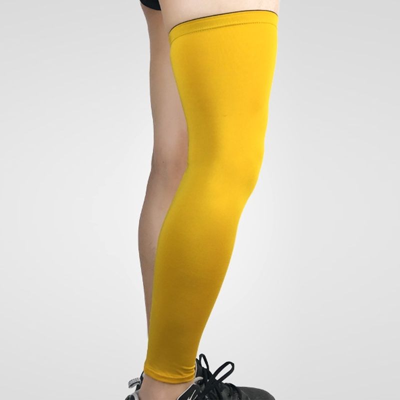 Professional Outdoor Sports Basketball Football Knee Pads Warm Compression Leg Protectors(Yellow Size: L)