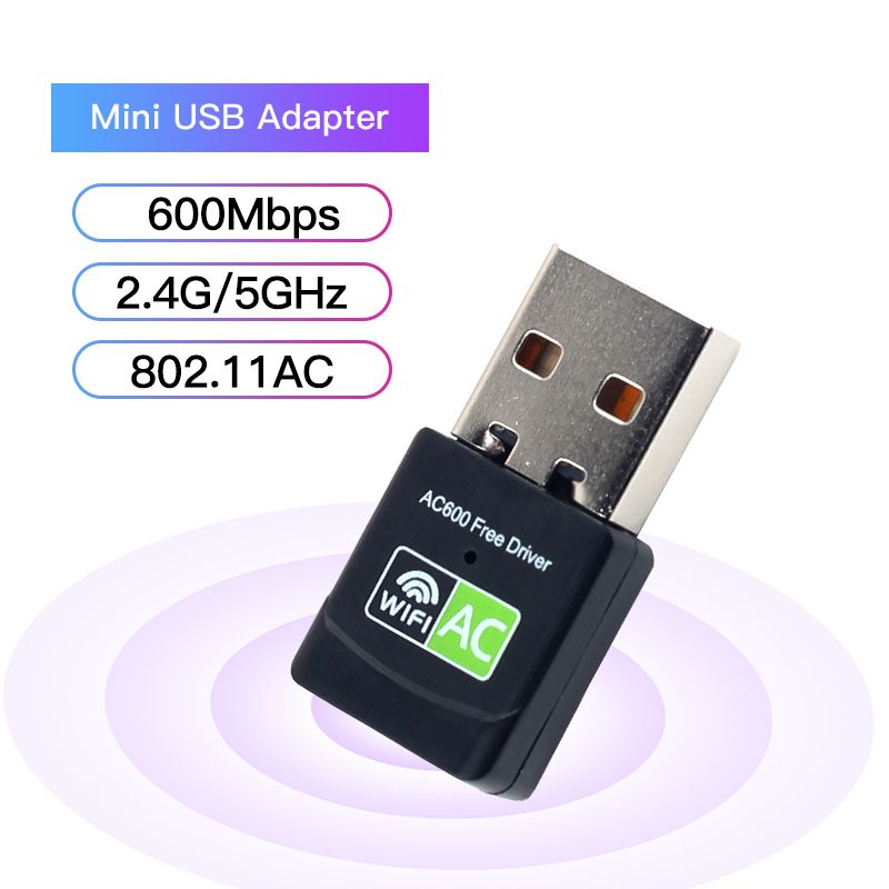 Dual Band AC1200 Wifi Adapter USB 600Mbps Wi Fi Adapter