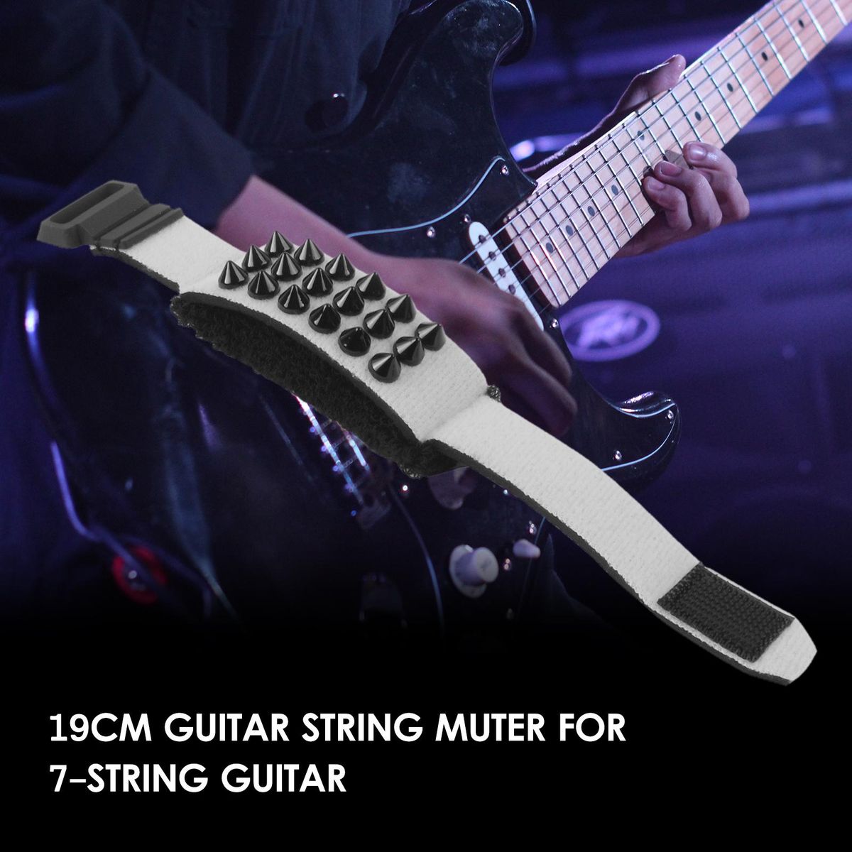 19cm Guitar String Mute Guitar/Bass Gear Fretboard Muting Wrap Punk Style String Dampener String Muter for 7-String Guitar Bass/ Electric/ Acoustic/ Acoustic Guitars
