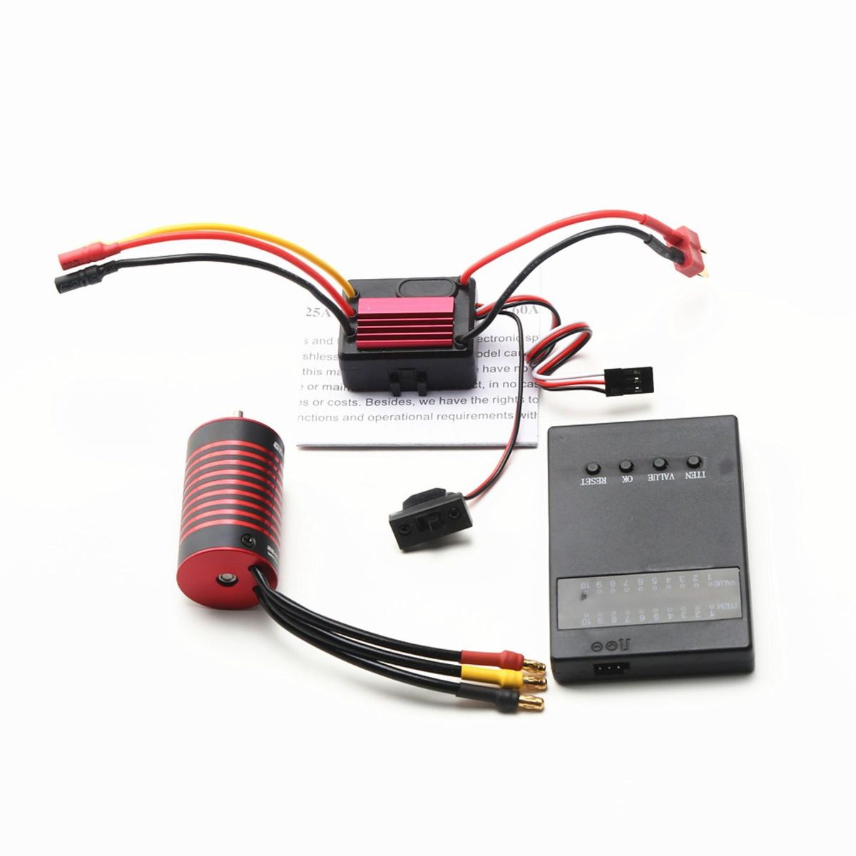 GTSKYTENRC Waterproof 2838 5800KV Brushless Motor & 35A Brushless ESC & Programming card Replacement for 1/14 1/16 SCY HSP Trax4 HPI Remote Control Car Truck