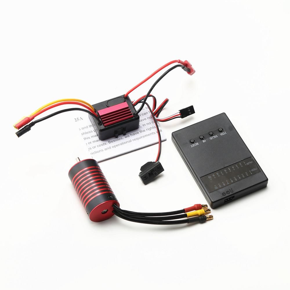 GTSKYTENRC Waterproof 2838 5800KV Brushless Motor & 35A Brushless ESC & Programming card Replacement for 1/14 1/16 SCY HSP Trax4 HPI Remote Control Car Truck