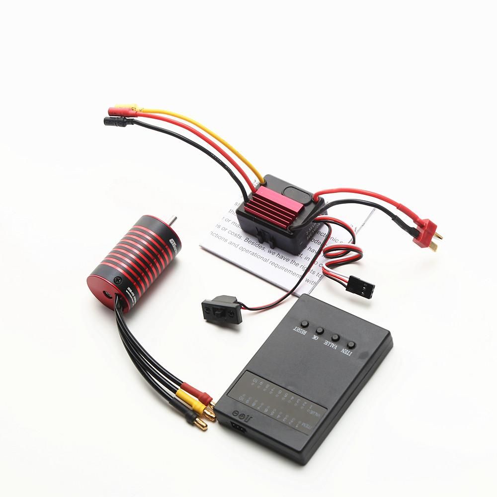 GTSKYTENRC Waterproof 2838 5800KV Brushless Motor & 35A Brushless ESC & Programming card Replacement for 1/14 1/16 SCY HSP Trax4 HPI Remote Control Car Truck