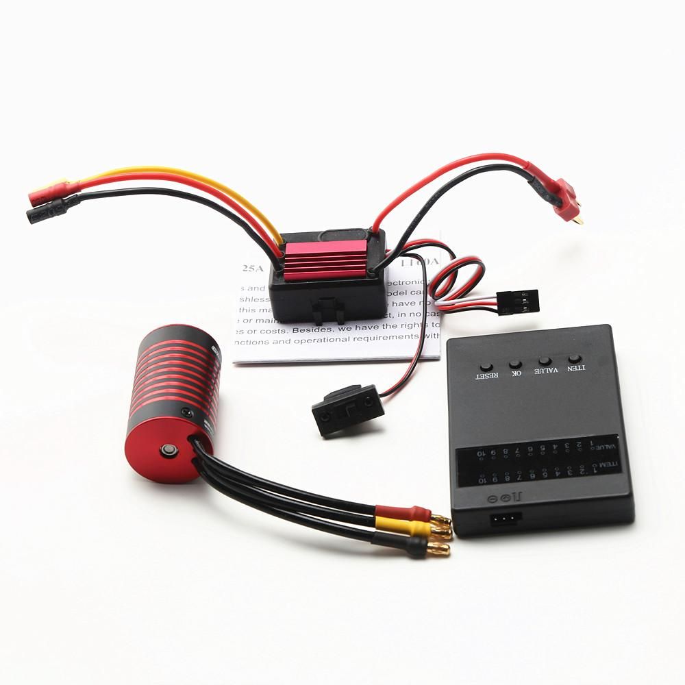 GTSKYTENRC Waterproof 2838 5800KV Brushless Motor & 35A Brushless ESC & Programming card Replacement for 1/14 1/16 SCY HSP Trax4 HPI Remote Control Car Truck
