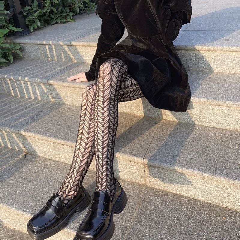 Sexy Hollow Out Fishnet Stockings Pantyhose Black High Waist Stocking 7519