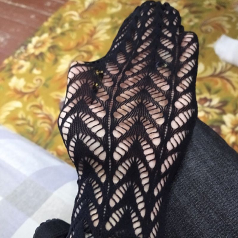 Sexy Hollow Out Fishnet Stockings Pantyhose Black High Waist Stocking 7519