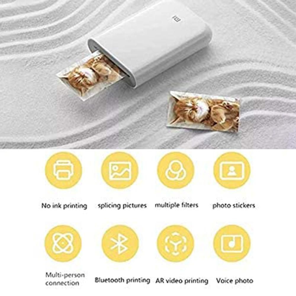 Xiaomimijia AR Printer 300dpi Portable Photo Mini Pocket with DIY Compartir 500mAh Image Impresora Pocket Printer Work with Mijia