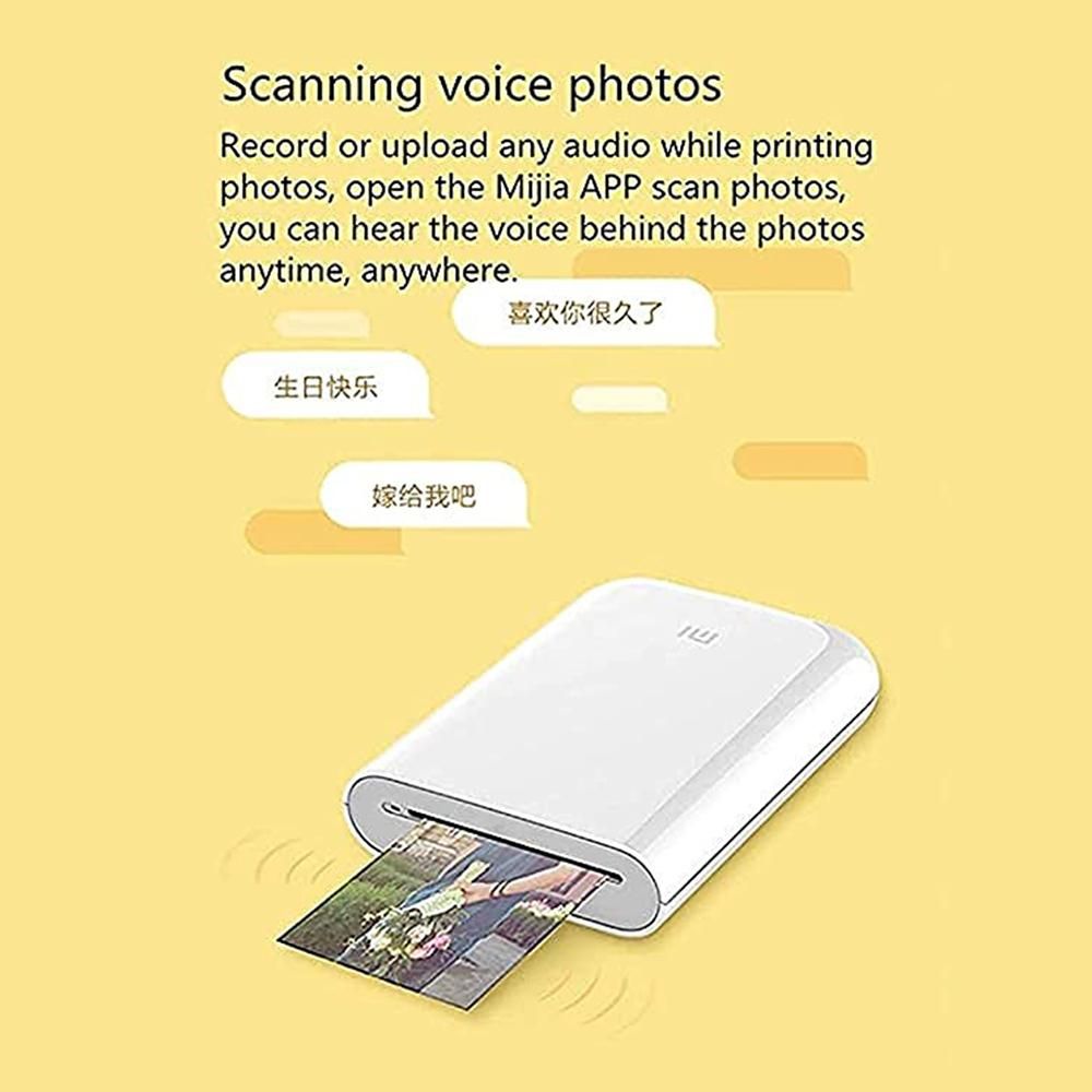Xiaomimijia AR Printer 300dpi Portable Photo Mini Pocket with DIY Compartir 500mAh Image Impresora Pocket Printer Work with Mijia