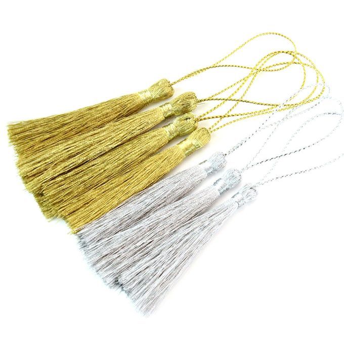 3x 30pcs 10cm Silky Floss Bookmark Tassels Cord Loop Small Chinese