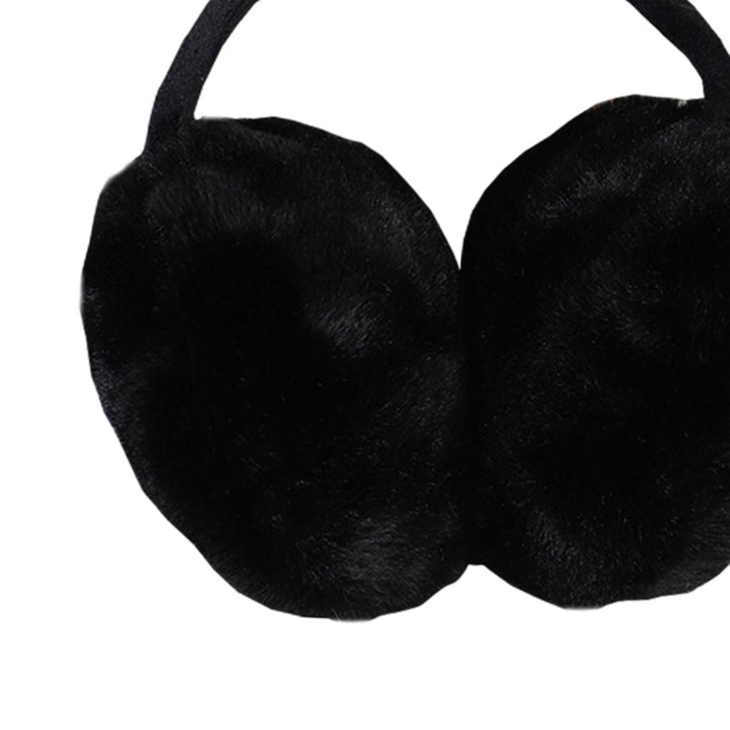 Furry Ear Muffs Warmer Warm Cute   Headphone Ear Cover Black