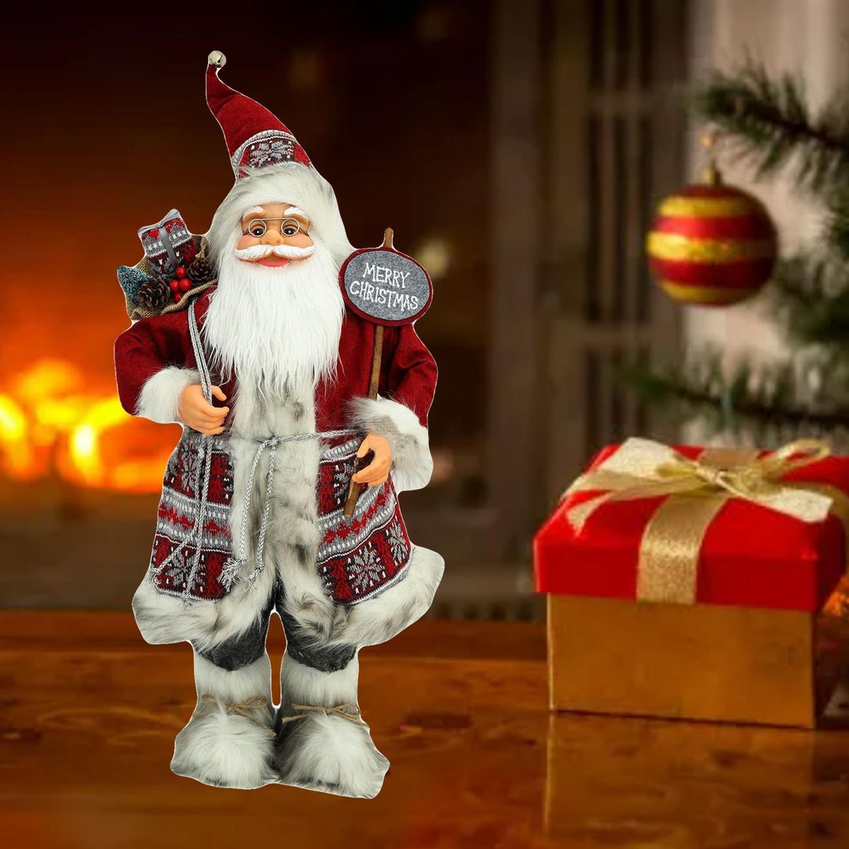 Santa Claus Figures Xmas Ornament Collectible Figurines Table Style 1