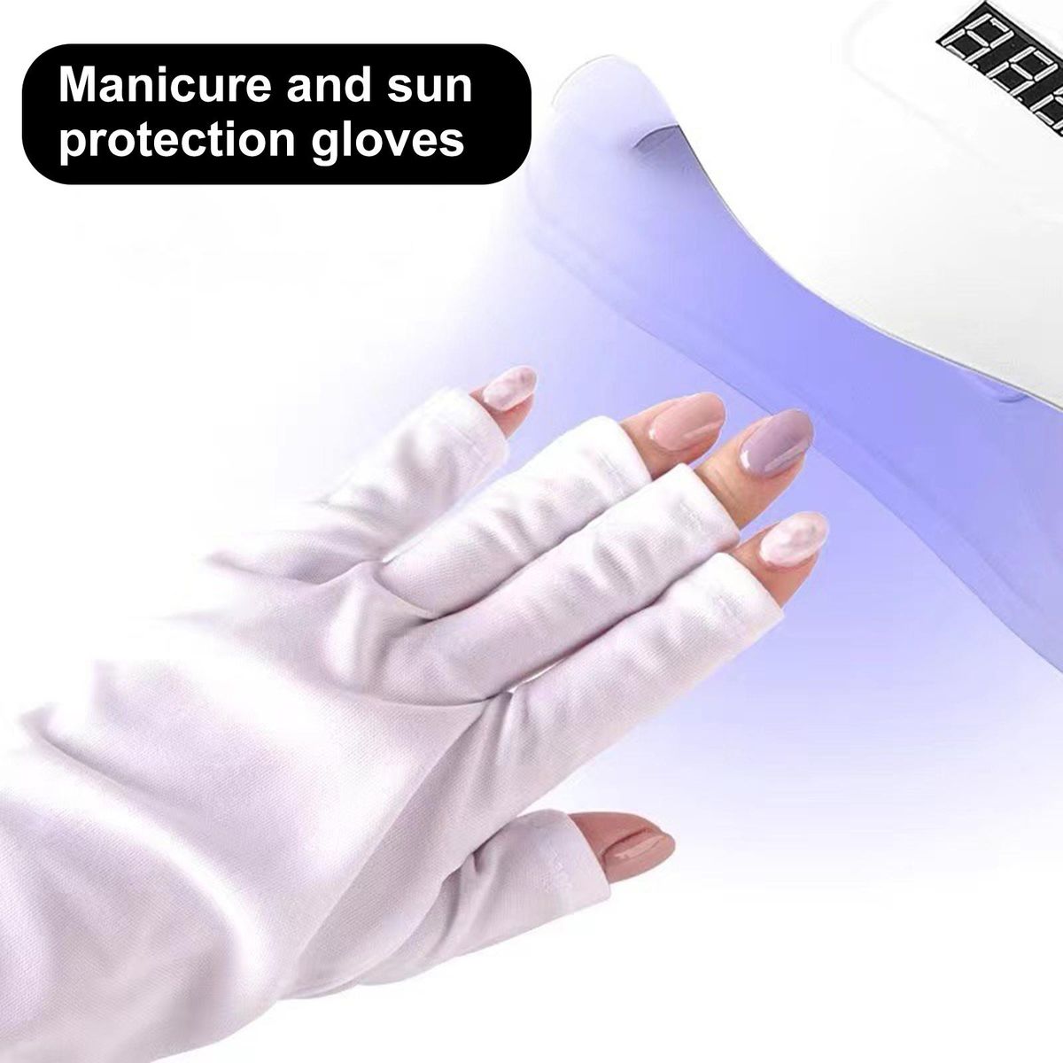 Nail gloves anti-ultraviolet anti-black sunscreen special disposable fingerless gloves nail phototherapy heat insulation gloves long