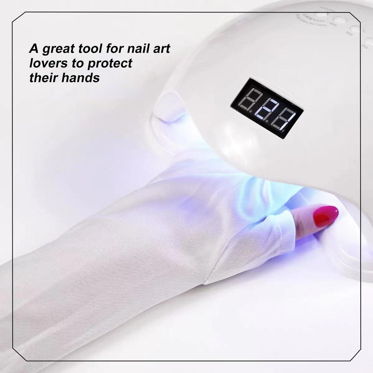 Nail gloves anti-ultraviolet anti-black sunscreen special disposable fingerless gloves nail phototherapy heat insulation gloves long