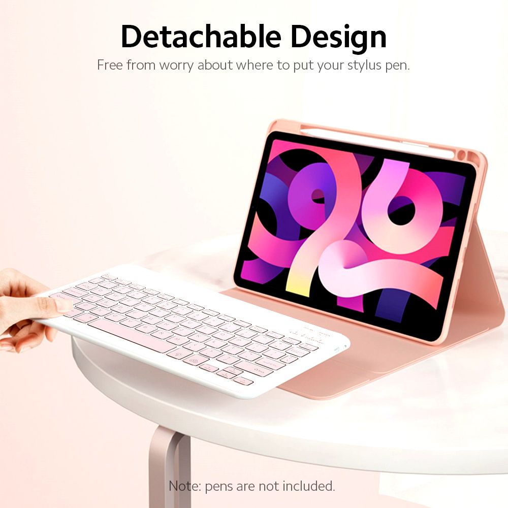 Detachable Backlit BT Keyboard Case+Mouse Pen Slot Heat