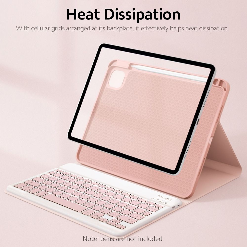 Detachable Backlit BT Keyboard Case+Mouse Pen Slot Heat