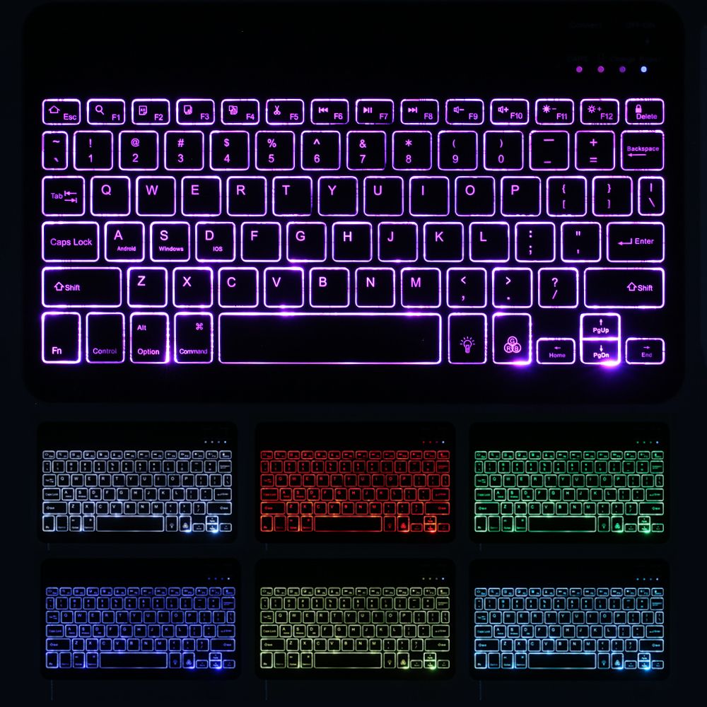 Detachable Backlit BT Keyboard Case+Mouse Pen Slot Heat