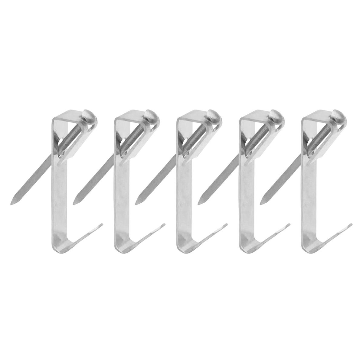 50 Sets Picture Hangers Box-packed Picture Frame Hooks Silver