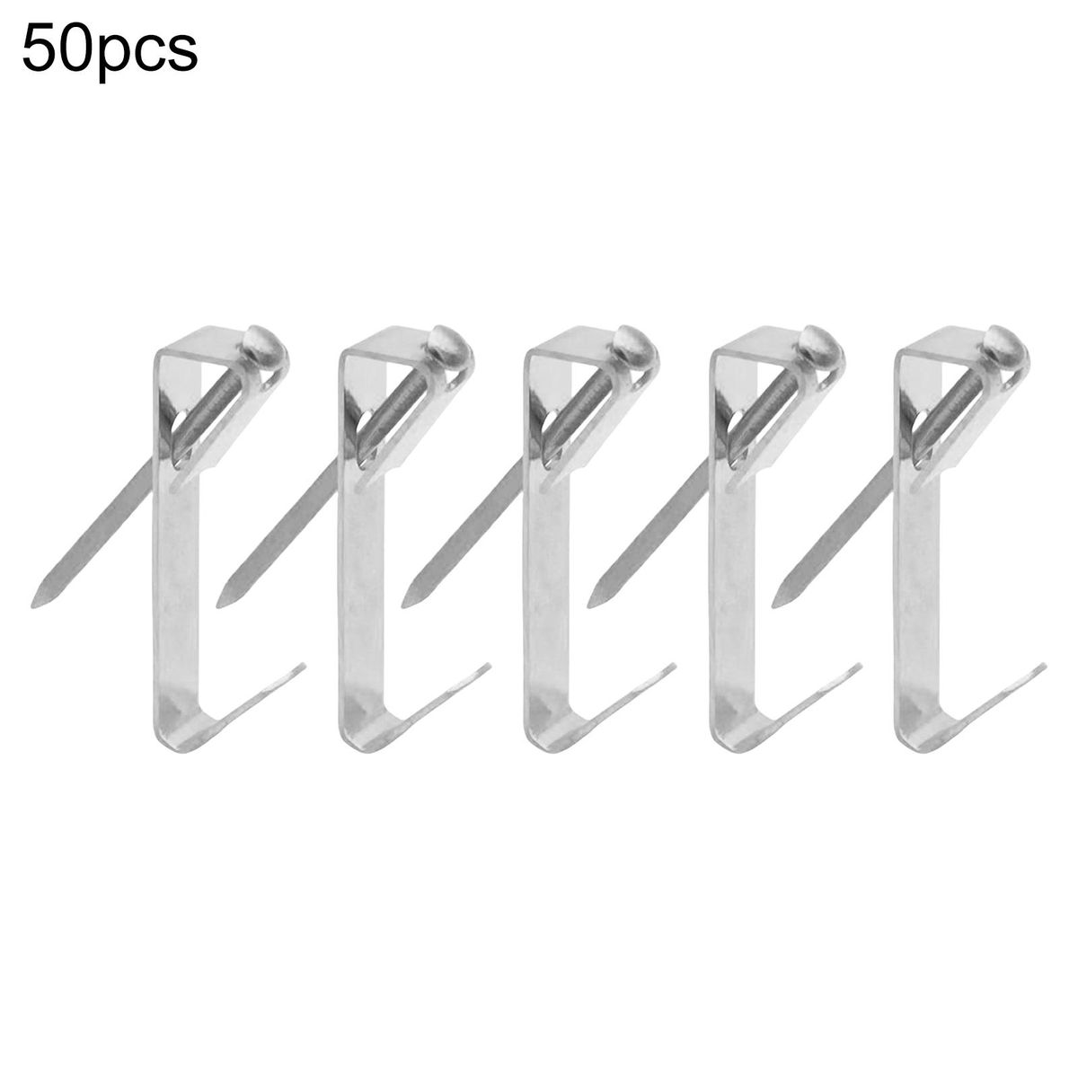 50 Sets Picture Hangers Box-packed Picture Frame Hooks Silver