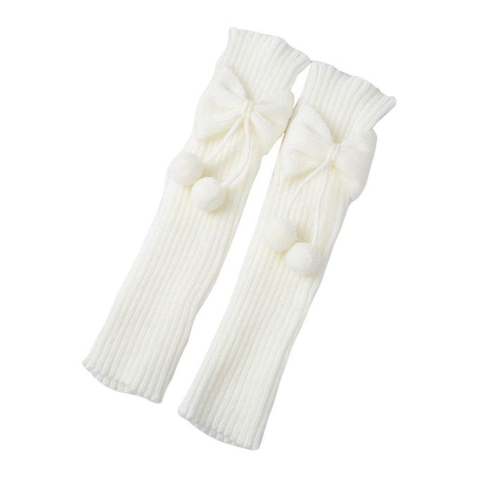 Women Girls Lolita Student Long Uniform Leg Warmers Socks Slouch White