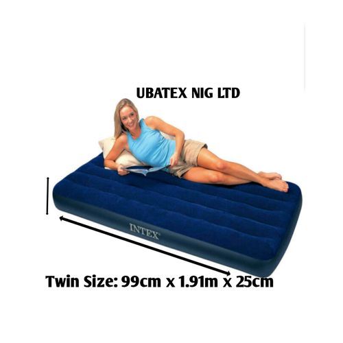 10in 1-Person Inflatable Air Mattress Wit Pump- Blue Color