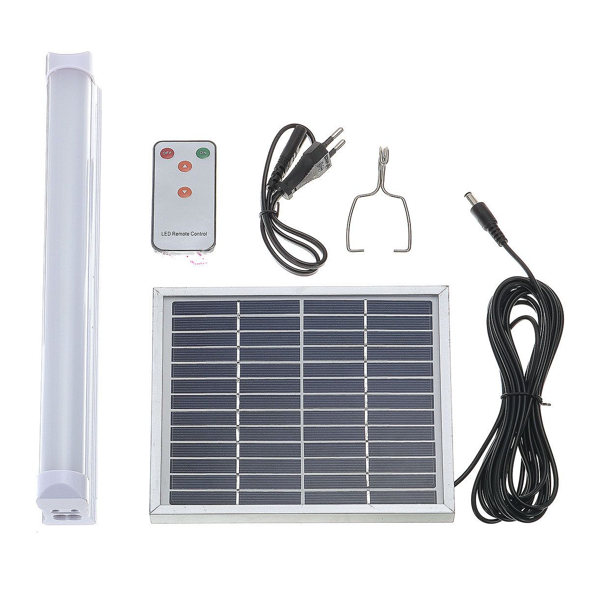 30 LED Camping Solar Charging Night Light Bar Dimmable Hanging Tent Lamp 5W