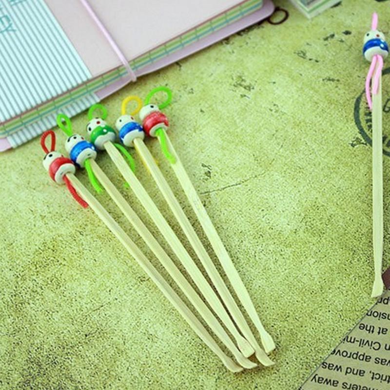 5/10Pcs Bamboo Cute Doll Earpicks Ear Wax Remover Cleaner