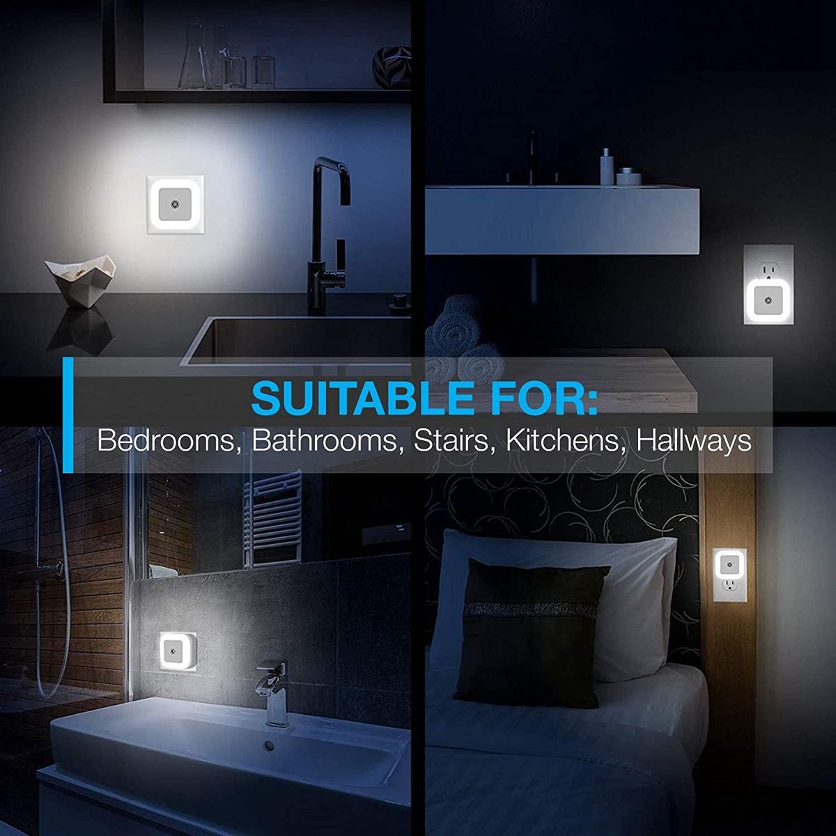 Mini LED Lights Smart Night Light Bedside Lamp Sensor for Children Kids Adult Living Room BedroomYellow US Plug