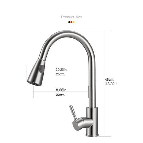 304 Stainless Steel Brushed Pull Out Mixer