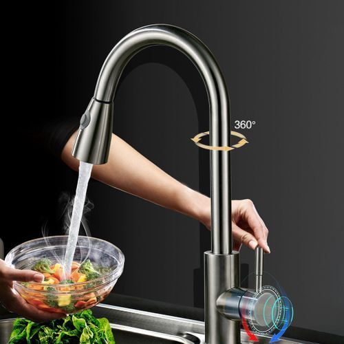 304 Stainless Steel Brushed Pull Out Mixer