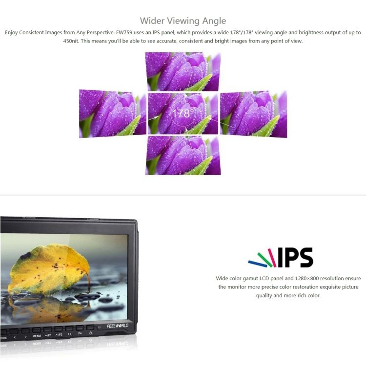 7 Inch IPS Screen Ultra-thin HD Camera Field Monitor
