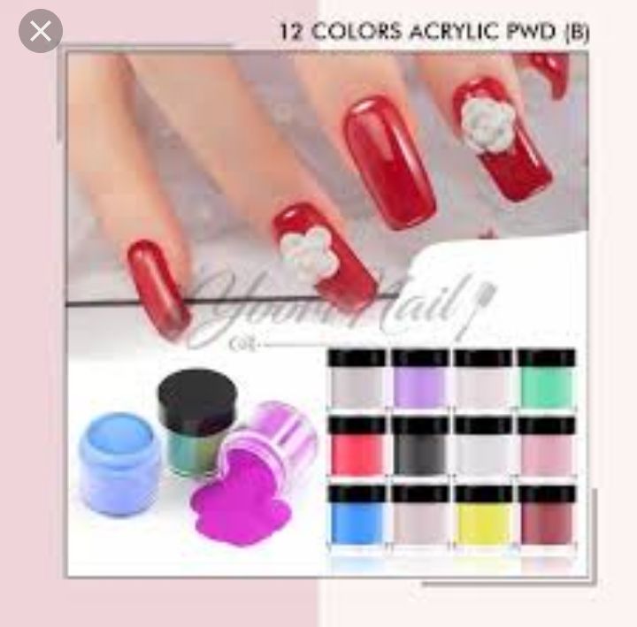 12 Colors Acrylic Nail Art Carving Powder Nail Decoration.
