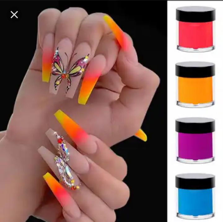 12 Colors Acrylic Nail Art Carving Powder Nail Decoration.