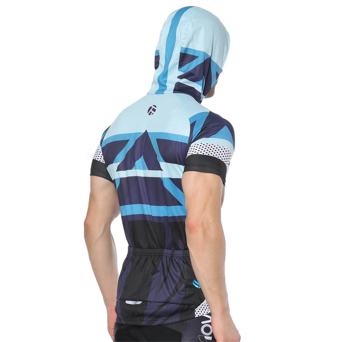 Men's Cycling Clothing MTB Bike Short Sleeve Bicycle Jersey Racing Clothing Sports Wear Light Blue XL