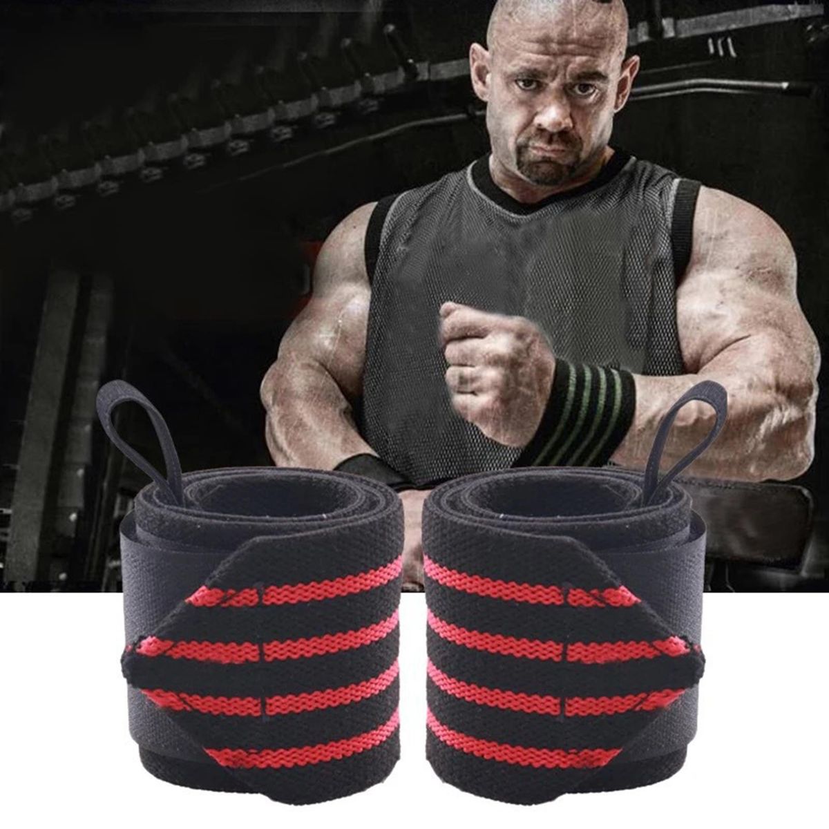 1 Pc Sports Wristband Gym Support Wrist Wrap Red