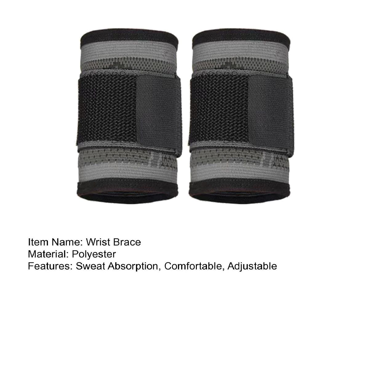 1 Pair Wrist Wrap Sports Running Wrist Protector Black