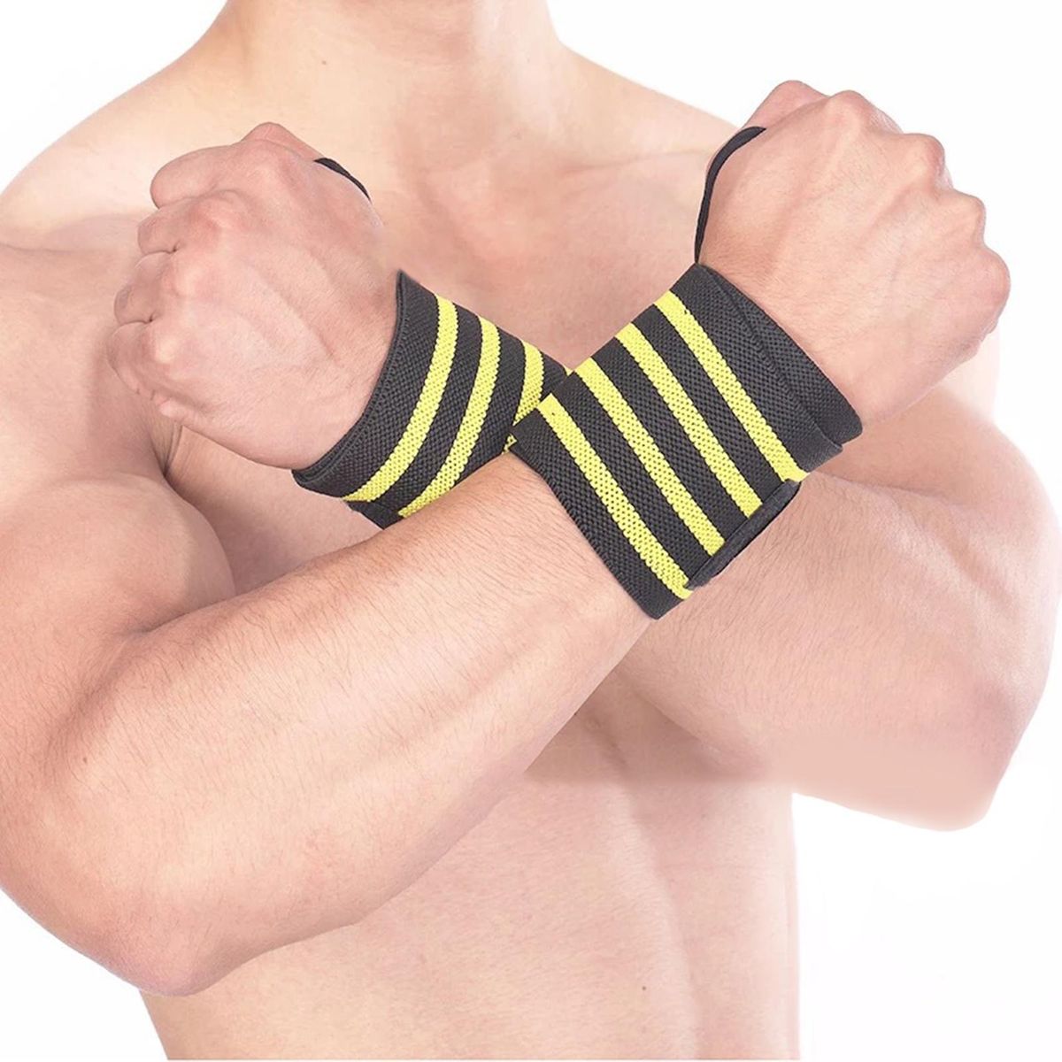 1 Pc Sports Wristband Elastic Bandage Hand Sport Wristband Yellow