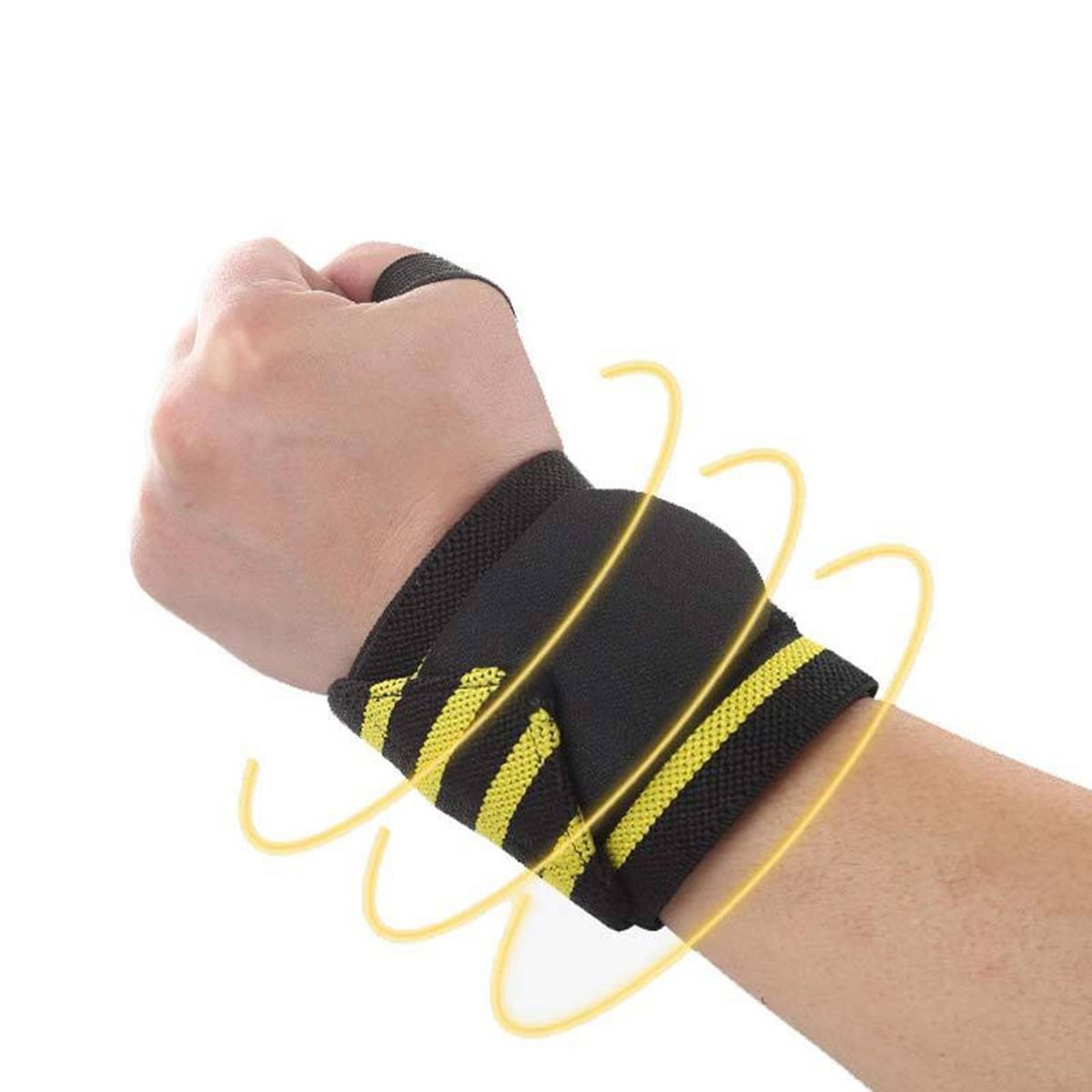 1 Pc Sports Wristband Elastic Bandage Hand Sport Wristband Yellow