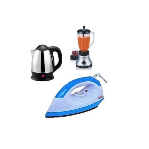 Kitchen Super Bundle: Iron + Electric Jug + Blender
