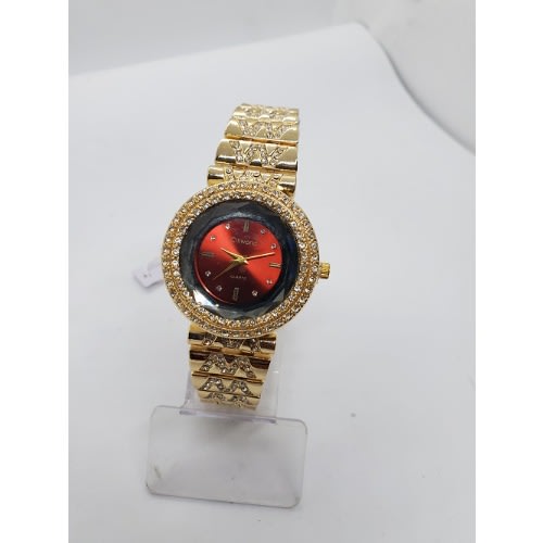 Unisex Bold Glitter Wristwatch - Gold