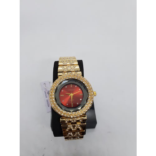 Unisex Bold Glitter Wristwatch - Gold