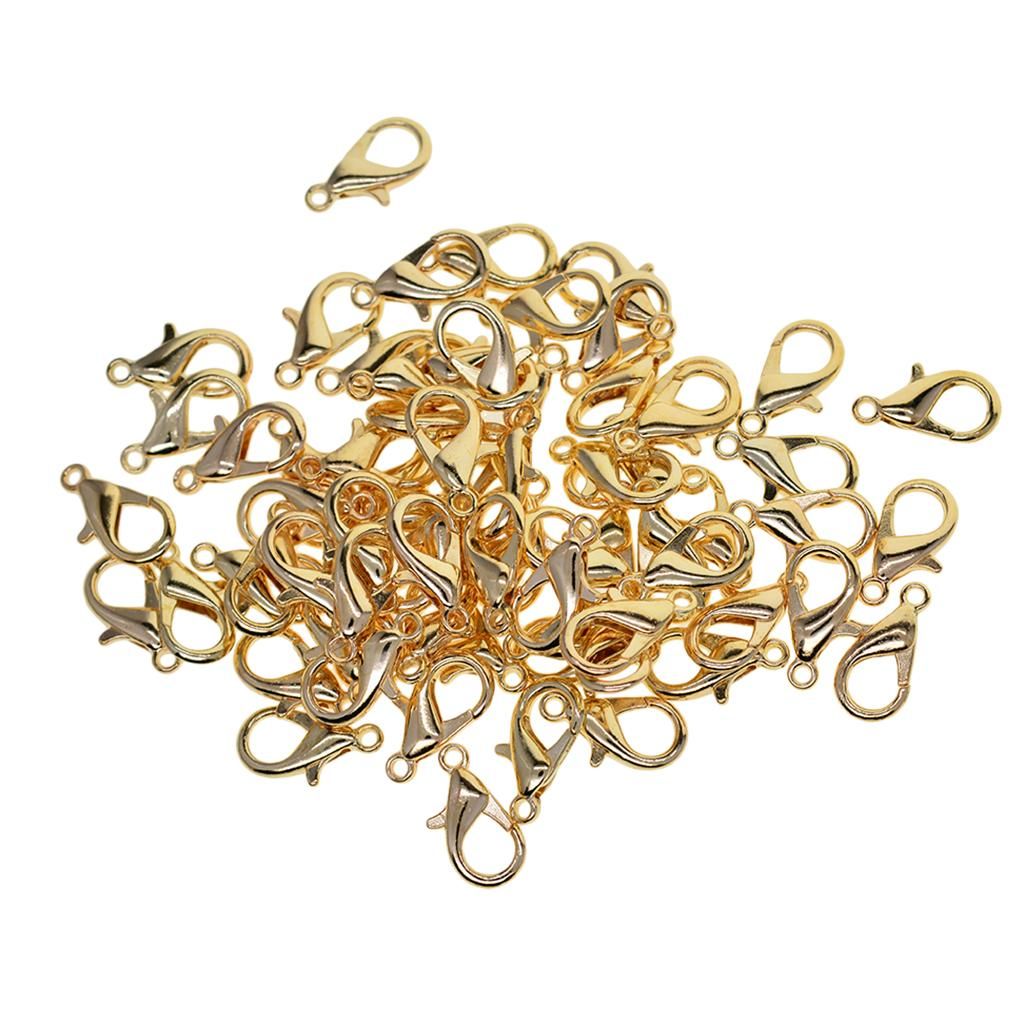 50Pc 18mm Curved Lobster Claw Clasp Keychain Rings Finding DIY Golden