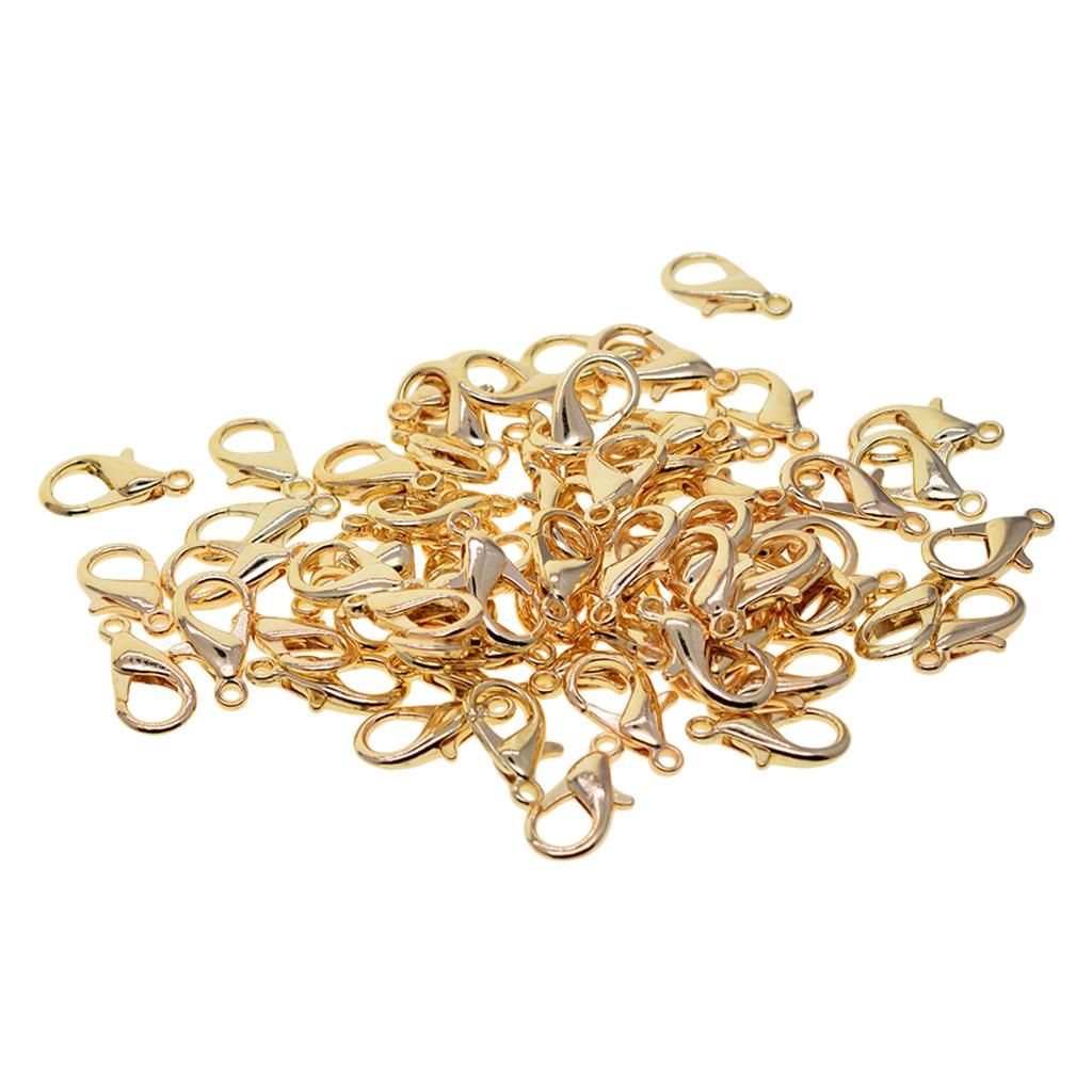 50Pc 18mm Curved Lobster Claw Clasp Keychain Rings Finding DIY Golden
